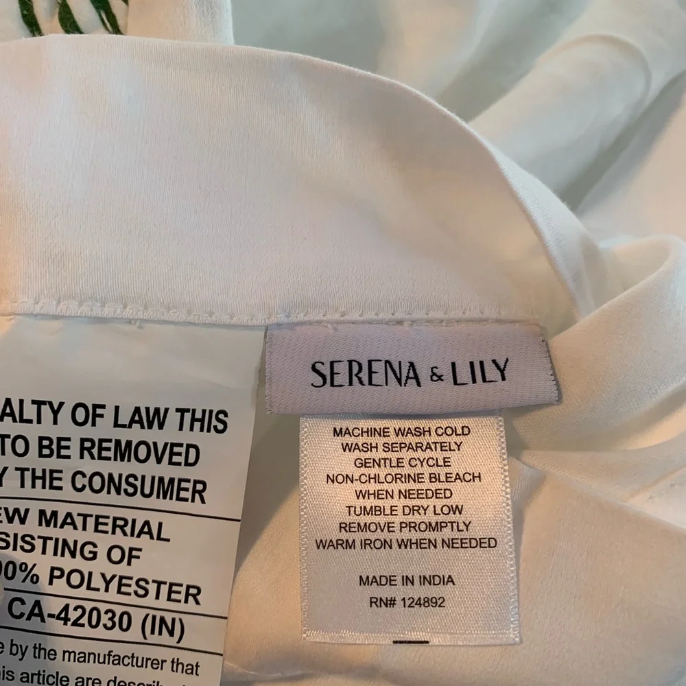 Serena & Lily Green and White Shams